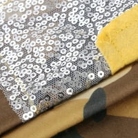 Ganfancp Lounge setovi za žene Print Crewneck košulje od polovine rukava + hlače pantalone postavi žuti
