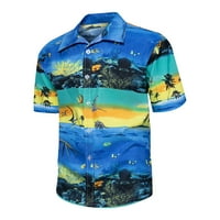 Košulje za muškarce Modna casual Top košulja Omotac COLLAR Dugme Proljeće Ljetna bluza Beach Print kratkih