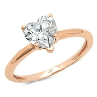 CT Heart Cut originalni kultivirani dijamant VS1-VS G-H 14K Rose Gold Solitaire Promise Reagse Wedding