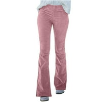 Zpanxa Ženske slabe Slim Fit Udobni džep u boji Ležerne pantalone Ženske hlače Radne hlače ružičaste