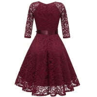 OAVQHLG3B Ženska cvjetna čipka hladnoća gušćim haljina Swing mart party koktel Vintage haljine ruffle