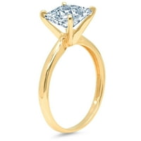 2ct princeza rez plava prirodna akvamarina 14k žuta zlatna godišnjica za angažman prsten veličine 4,25