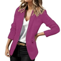 Ženske bluže otvorene prednje žene Blazer jakne vruće ružičaste 3xl