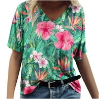 Smihono ženske modne predimense osnovnih majica Rollback Summer Odjeća V košulje Comfy labave casual