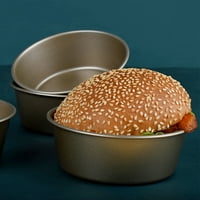 Trayknick Okrugli hamburger kalup za pečenje visoke temperature otpornost na ugljen-čelik bez bujke DIY PAN PAN KUHANJE GADGET