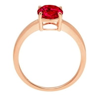 2.0ct ovalni rez crveni simulirani ruby ​​18k ružičasti ružičasti zlatni gravirajući izjavu bridalne