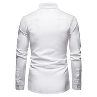 FESFESFES majica s dugim rukavima Men Ležerne prilike izvezena asimetrična majica s dugim rukavima Western traper majica na prodaju