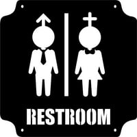 Muškarci Žene Zbir vrata kupaonice - Lijep čvrsti čelični ukrasni znak metala umjetničkih vrata