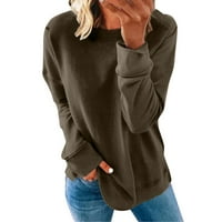 Ženska dukserica Žene Jesen zima labav Ležerne prilike dugih rukava Crew Crt Solid Color Top Modna odjeća