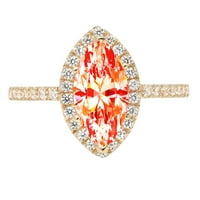 2.38ct markise rezan crveni simulirani dijamant 14k žuto zlato ugraviranje izjava svadbeni godišnjica