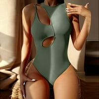 Ženska dva kupaća kostim za kupanje bikini kupaći kostimi s plihovima visokog struka seksi kože za ledene bez leđa Split kupaći kostim set je jednodijelni odjeći za plažu Jiuke