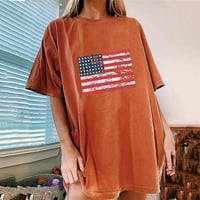 Ženske prevelike patriots ties okrugli vrat T majica labavi fit majica kratkih rukava Američka zastava
