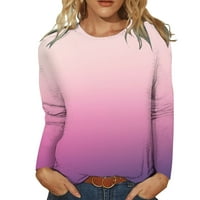 Ležerne majice za žene - dugih rukava CREW izrez za slobodno vrijeme TOP pulover tiskani modni tanki