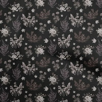 Onuone pamučni dres crna tkanina cvjetna DIY odjeća za preciziranje tkanine za ispis tkanine sa širokim