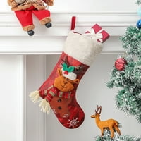 Fathom božićne čarape sa mačkim šapama Mali Santa Hat Xmas Tree Viseći ukras Poklon tretirani nosači