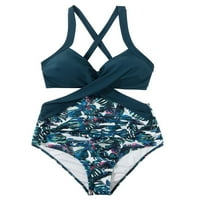 Canrulo ženski jedno kupaći kostim Monokini prednji križni kostimi kupaći kostimi kupaći odijelo Plavi