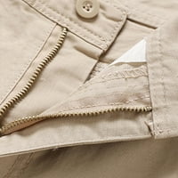 Muški klasični teret Stretch kratki čvrsti u boji više džep na otvorenom Atletski kratke hlače Khaki