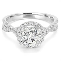 Veličanstvo Diamonds MD210121- 1. CTW okrugli dijamant 4-PRONG Twisted Shank Halo Angažov prsten u 14k