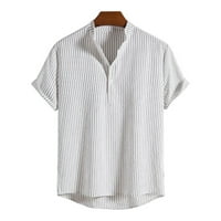 Ernkv Muške slobodne udobne košulje odjeća Stripe ties Holiday Fashion Ljeto Kratki rukav Košulje sa