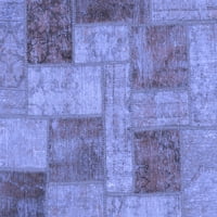 Ahgly Company Zatvoreni pravokutnik patchwork plave prelazne prostirke, 7 '10'