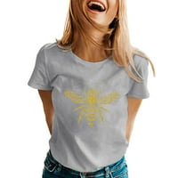 Ženske proljetne ljetne pčele tiskane kratkih rukava o majici
