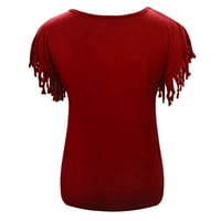 Ženske ležerne modne labave kašike majice s višebojne majice s kratkim rukavima