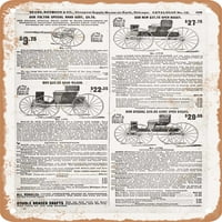Metalni znak - Sears katalog stranica reprodukcija vagona Buggies i surreys str. - Vintage Rusty izgled