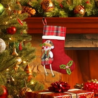 Meuva Božićna čarapa Veliki Xmas Čarape Dekoracija SANTA Snjegovinski jeleni čarape Božićne ukrase i