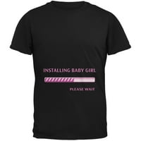 Instaliranje djevojaka za bebe smiješna majica za odrasle crne odrasle - srednja