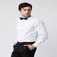 Marquis muško bijelo redovito fit tuxedo haljina s crnim kravatom luka