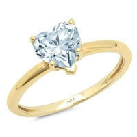 1ct srce rezan plavi simulirani dijamant 14k žuto zlato egraviranje izjava bridalna godišnjica angažman