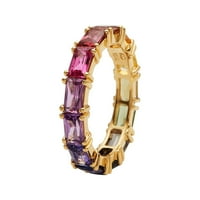 Duhgbne Fashion Multi Colorful Circon Ženski prsten Jednostavan modni nakit Popularni dodaci