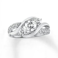 Harry Chad Enterprises okrugli rez 1. CT dijamantni prsten, 14k bijelo zlato - veličina 6.5