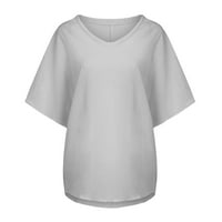 Žene Ležerne prilike Summer Solid O-izrez kratkih rukava Plus veličina Top majica Bluza Ženske majice