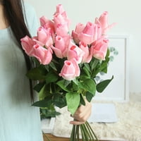 Umjetno Crvene ruže Cvijeće za Valentinovo, realistični cvjetovi ruže, pravi dodir svilene ruže, pojedinačni