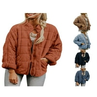 Cathery Womens Lagana prekrivana jakna Zip up dugih rukava zastoj od laganog kaputa Dolman tople zimske