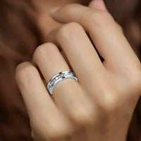 Feiboyy Modni trend prsten od nehrđajućeg čelika Diamond Encrust Lovers Steel Circon Ring Legura Žene