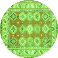 Ahgly Company u zatvorenom okrugli geometrijske zelene tradicionalne prostirke, 3 '