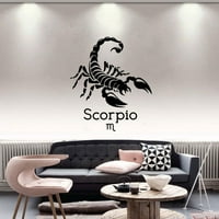 Scorpion Scorpion Simbol Silhouette Voda Simbol Horoskop astroloških grafikona Zodijački znak Vinilna
