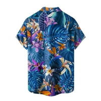 Tobchonp muške košulje tiskanje tinejskih plaža Stil odmora Havajska majica Modni rever Jednosmjerni