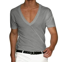 Muški T majice Ljetne kratke rukave V izrez čvrsti pulover l bluza