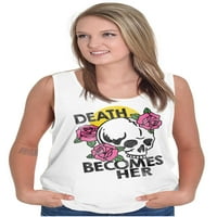 Smrt postaje njena tattoo tetovaža s lubanjem, a TEE majica za žene Brisco marke L