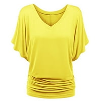 Ženski vrhovi Crew Crw Crw Bluza Labavi ženski majica Dužina lakta ljeto žuta 3xl