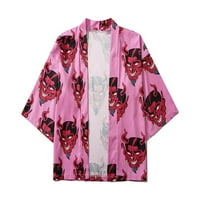 Clearce Muns Devirt majice Harajuku Kimono Hawaiian Dugme Down Tops Demon Cardigan Japanski Cosplay