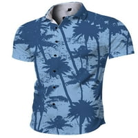 Avamo muns majica Lapel izrez majica kratki rukav na vrhu Men casual bluza party ljetne košulje tamno
