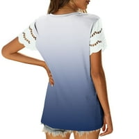 LHKED ženske košulje za ljetne majice za žene na čišćenju Žene Leisure Modni tisak čipke kratkih rukava