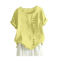 Majice za žene Ležerne prilike labave gumb Posteljina plus veličina dnevna bluza boho tanic majica