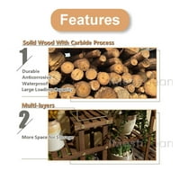 Imeshbean vanjski drveni drveni biljni cvjetni štand sa drvenim policom za skladištenje