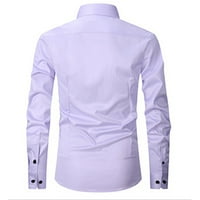 Skraćene košulje za muškarce dugih rukava košulja s dugim rukavima Oprereno fit gumb-down SVIAT košulja