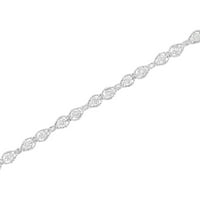 Sterling srebrni CTTW Miracle-set dijamantskih kruške u obliku kruške narukvica - 7,25